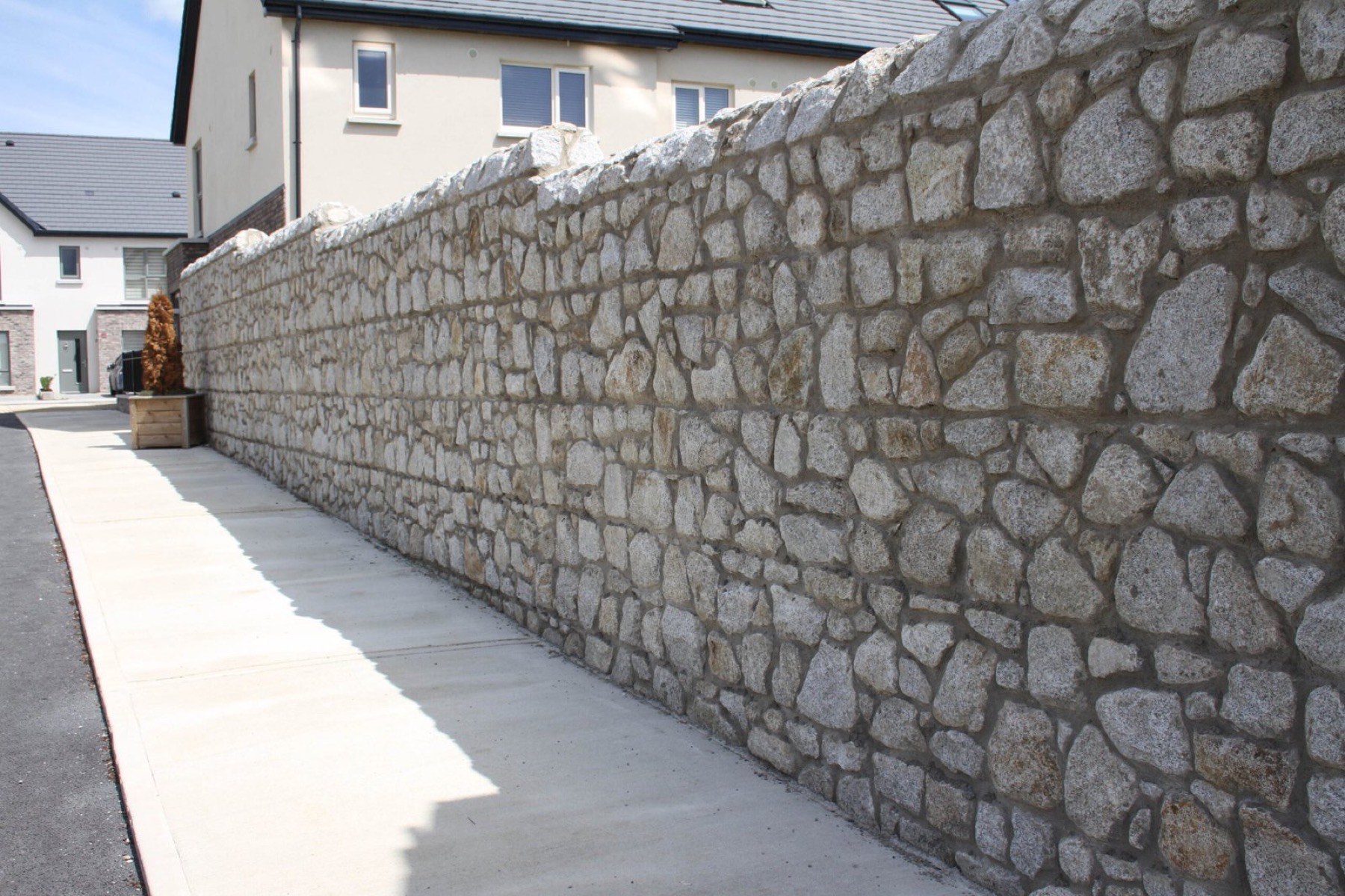Granite walling at Brayton Park, Kilcock