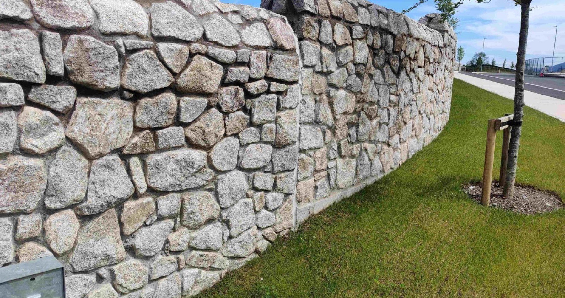 Granite site wall on Ballyman Road, Enniskerry